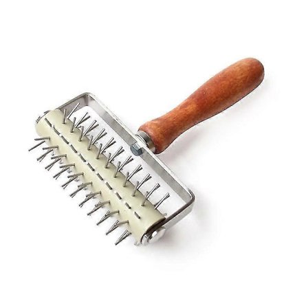 Bakverktyg Rostfritt Stål Kavel Pizza Kex Bakredskap Diverse Trähandtag Pizza Hålslagare (FMY)