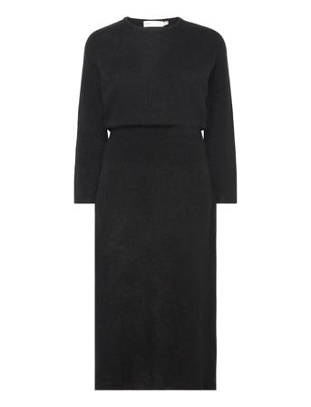 Rodalenaiw Rib-Waist Dress Dresses Knitted Dresses Svart InWear*Betinget Tilbud