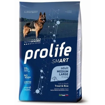 Prolife Dog Smart Trout & Rice Cibo Secco Per Cani Adulti Taglia