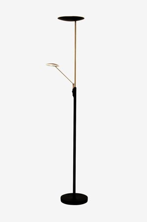 Aneta Lighting - Uplight Cadiz/teräs - Musta - Lattiavalaisimet - - Homeroom