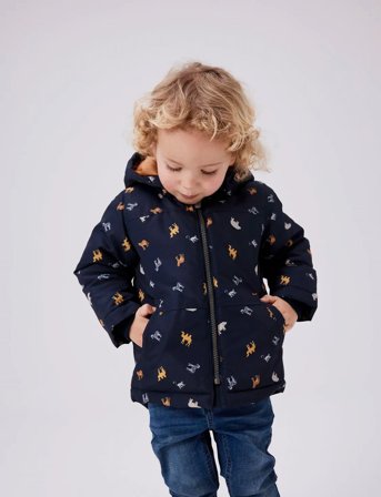 name it Nmmmax Jacket Aop Noos - Navy - 80