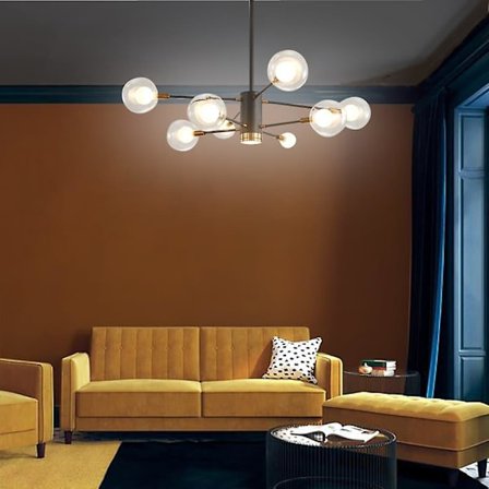 97cm Hengelampe Design Lysekrone Metall Sputnik Globe