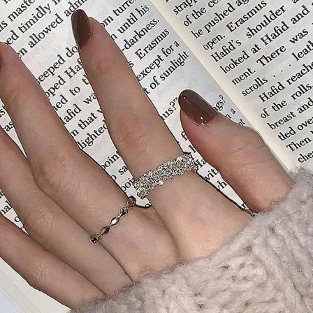 2 stk justerbar åben ring til kvinder Zirconia ringe til kvinder piger