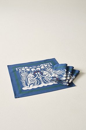 Jotex - Servet 4-pack Blauw/wit Blauw/wit - SQUIRRELS - Koop Servetten bij Jotex