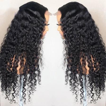 Dyp bølge Closure Wig menneskehår blonder pannelugg parykker 13x6 blonder foran parykk preplucked bleket knuter parykker 13x4 dyp
