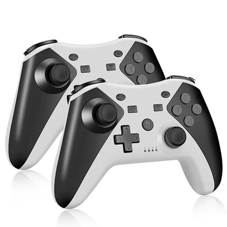 Medium vit 2st Bluetooth Trådlös Spelkontroll Kompatibel med Nintendo Switch/Switch 2/Switch OLED/Switch Lite/Android/PC Joystick