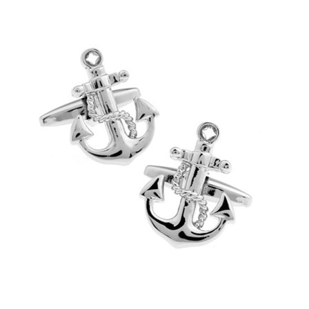 Piktogram-serie Ankare Manschettknappar, Personliga presenter till män (Silver 1 par)