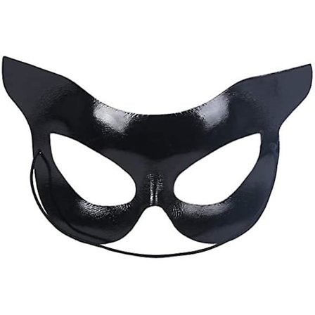 Halloween Katte Maske Catwoman Halvmaske Sort Maske Halvt Ansigt Sexet Catwoman Skønhedsmaske Halloween Fest Kostume