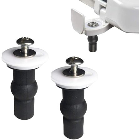 Toalettsetefeste, 2 stk. Toalettsete skruer ekspanderende gummimuttere Universal toalettsete beslag Toalettlokkdeksel skruer svart
