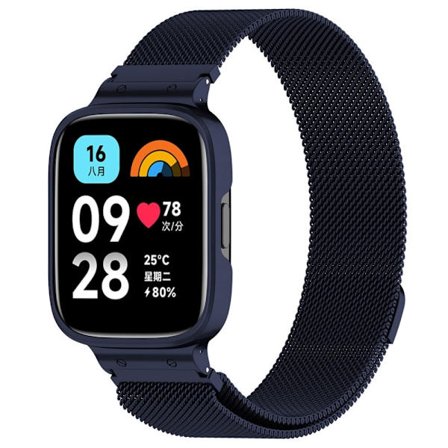 Xiaomi Redmi Watch 3 Active / Lite 3 milanese metallarmband med lock - Midnattsblå