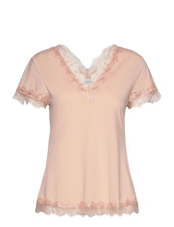 T-Shirt Blouses Short-sleeved Rosa Rosemunde*Betinget Tilbud