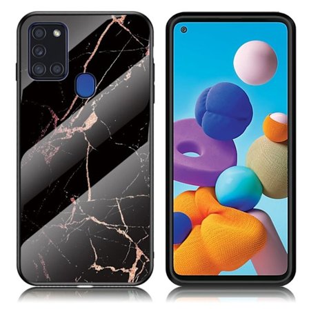 Fantasy Marmor Samsung Galaxy A21s skal - Svart/Guld