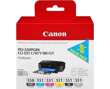 Canon-PGI-550/CLI-551-Canon PGI-550/CLI-551 Multipakning-Printing ink, toner & paper-Blekkpatroner