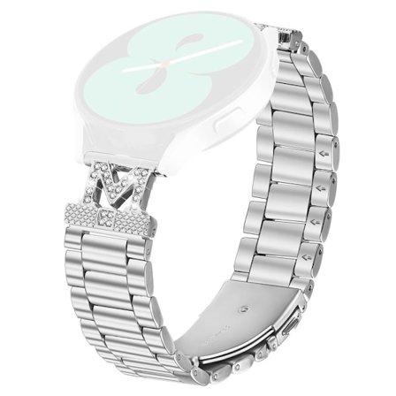 Verizon GizmoWatch Disney Edition Armband Strass Dekor 3-Bead Silver Klockarmband i rostfritt stål