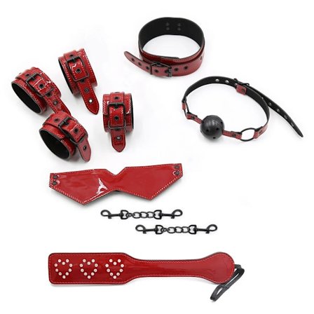 BDSM Bondage Sett PU-lær Kvinner Sexy Leker Håndjern for Session Kvinne Mann SM Erotisk Tilbehør Sexleketøy for Voksne 18
