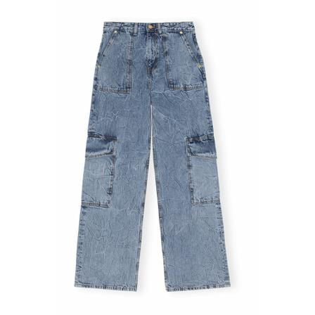 Ganni, Wide Jeans Blauw, Dames, Maat:W26