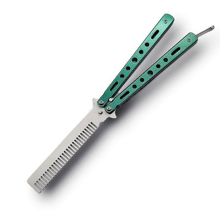 Foldebar frisørkam til mænd, automatisk trykknapbørste, fjederhoppebørste, hårkam, holdbar foldebar kam til daglig brug, hårstyling