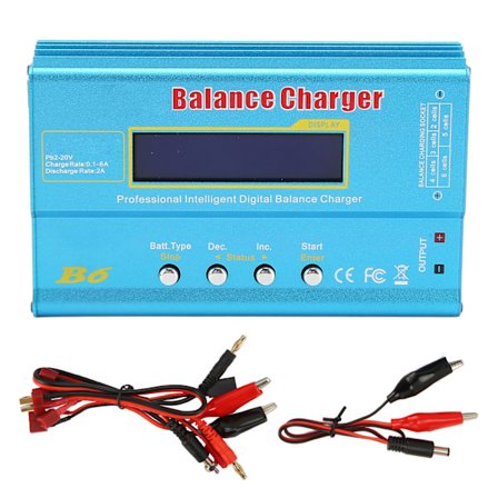 80W 1-6S LiPo Batteri Balance Lader Aflader LCD Display til NiMH NiCd Li Ion LFP SLA RC Batterier