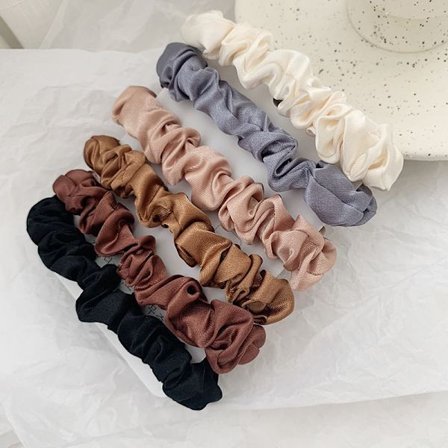 6 farver silke hår scrunchies [6 stykker], hårelastikker, anti-br