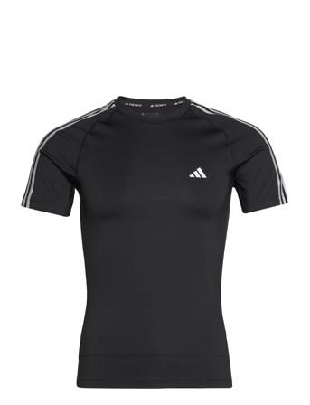 Techfit 3-Stripes Training T-Shirt T-shirt Sort Adidas Performance