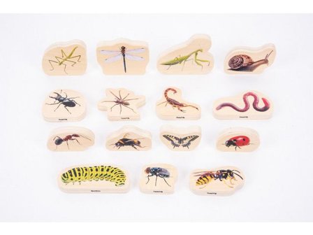 Träfigurer insekter 15/fp - Lyreco - Skola och förskola - Lekmaterial - Lekfigurer - Djur