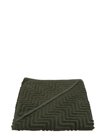 Bath Towel With Hood - Zigzag Dark Green Green Filibabba