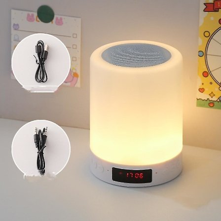 Kannettava langaton Bluetooth-kaiutin - Kova äänenvoimakkuus, yövalo, herätyskello, Mp3