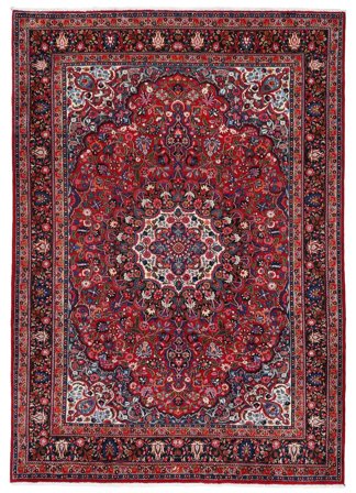 Oriental Moud Rug 215X303 Dark Red/Black Wool, Persia