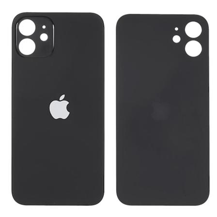 Batteridæksel til iPhone 12 (kameraringhul standardversion) (FMY) Black iPhone 12 6.1 inch