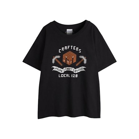 Minecraft Pojkar Kortärmad T-shirt 5-6 År Svart