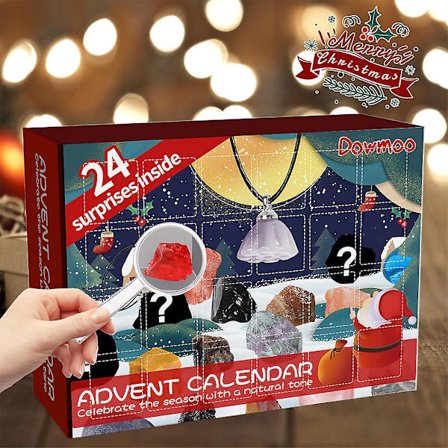 Julkalender med 24 Fack, Ädelstenar, Blind Box, Leksaker, Julgåvor till Barn