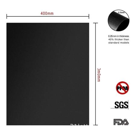 60*40 cm (4-delat paket)Teflon grilldyna PTFE grilldyna Högtemperaturbeständig non-stick grilldyna. 60*40cm*0.2mm*4