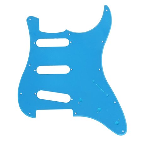 PVC Matte 11 Hullers SSS Pickguard til Stratocaster Guitar Forskellige Farver (blå)