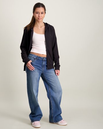 Calvin Klein MINI BADGE ZIP-THROUGH Noir Sweats à capuche Fille - Kids Brand Store