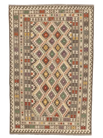 Tribal Kelim Afghan Old Stil Teppich 202X313 Wolle