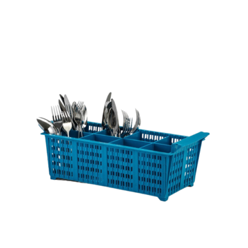 Bestickskorg 8-fack Patina Blå PP