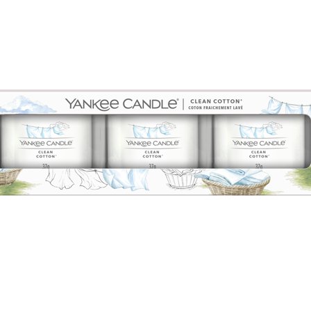 Yankee Candle Filled Votive Candles Clean Cotton 3 x 75g - Candela Profumata