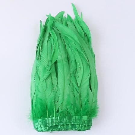25-30 cm hane fjær trim frynser farget fargerik naturlig hane fjær bånd for fest kostyme klær hodeplagg dekorasjon Db glass green 25-30 cm