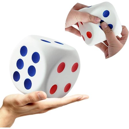 Stor Terning Stressbold, 7,9 cm Skum Terning Squishies Brætspil Legetøj til Børn, til at Få Dine Lykketal