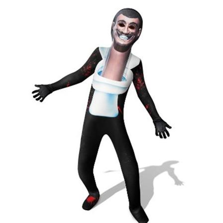 Skibidi Toilet Cosplay Kostume Børne Halloween Jumpsuit Til Drenge Piger Tv Mand Kameramand Fancy Dress Up 4-9 År Toilet man 5-6Years