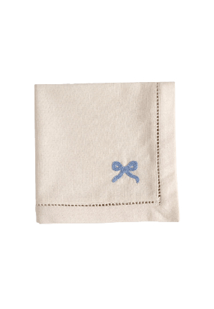 Pick A Poppy Bow Servett - 45x45 Cm Bordstextil Blå