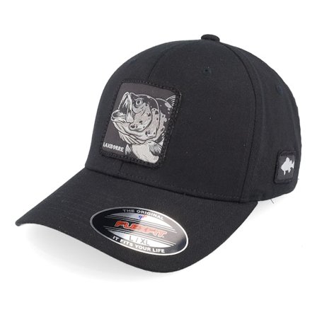 Skillfish - Svart flexfit Keps - Laxborre Mono Black Flexfit @ Hatstore