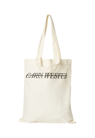 Carin Wester Tygväska i canvas LOGO Handväskor Vit ONESIZE