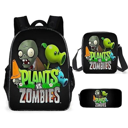 Plants Vs. Zombies 3 kpl Set Lasten Reppuja Peli Oheislaite Tyttö Pojat Reppu Koulureput Sarjakuva Kindergarten Rucksack Lahja