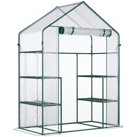 Film Drivhus Walk-In Tomat Drivhus Med 6 Hyller, 142X73X195Cm, Transparent