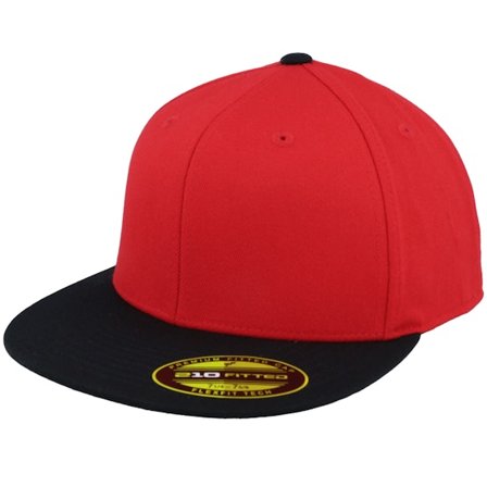 Flexfit - Červená fitted Kšiltovka - Premium 210 2-Tone Red/Black Fitted @ Hatstore