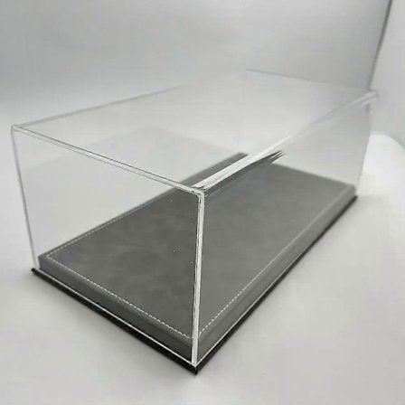 På lager 1:18 Skala Bilmodell Akryl Lær Displayboks Støvdeksel Base Figur Displayboks