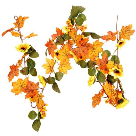 Ahornblad Garland Vinstok Efterårsblade Efterår Hængende Vinstokke Planter til Thanksgiving Bryllupsbord