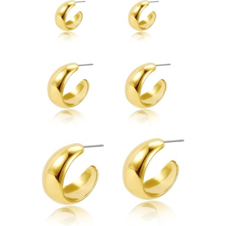 Guld Hoop Bottega örhänge Dupes - Hypoallergena vattentät 14 k äkta guld qd bäst