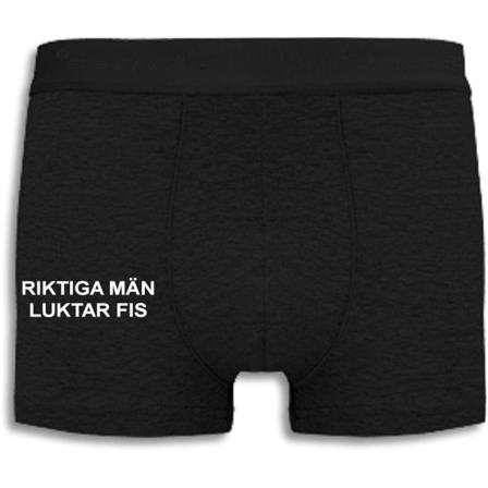 Boxershorts - Riktiga Män Luktar Fis Black M